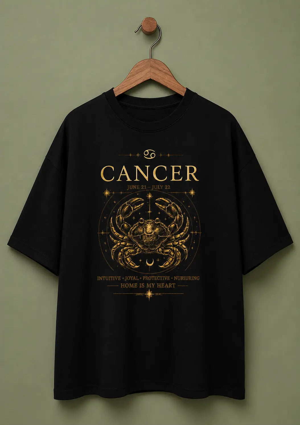 Cancer Home Is My Heart Oversized T-Shirt