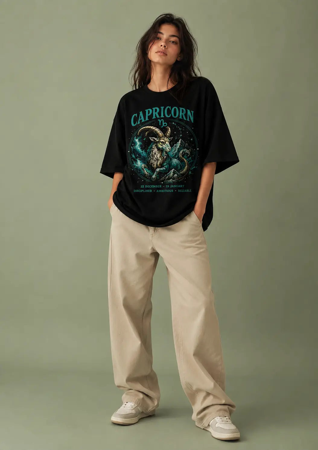 Capricorn Zodiac Oversized T-Shirt