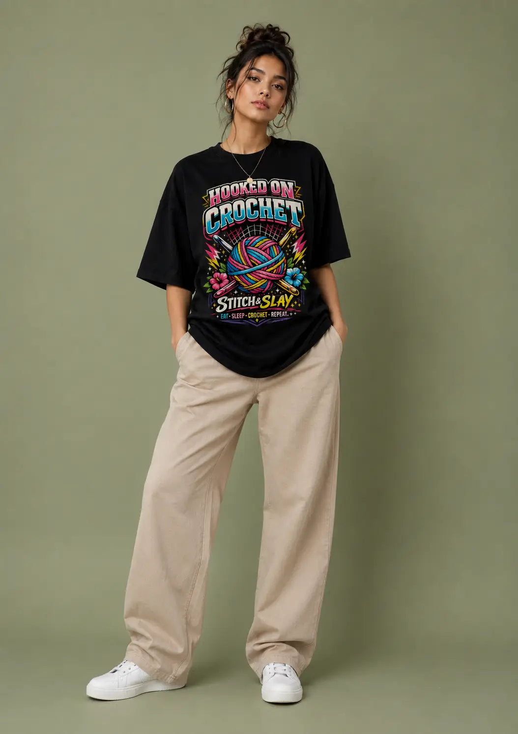 Hooked on Crochet Oversized T-Shirt