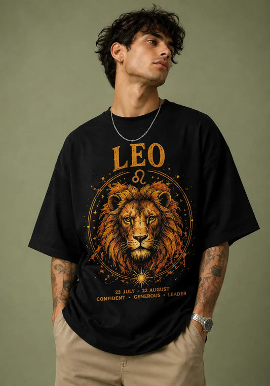 Leo Classic Lion Zodiac Oversized T-Shirt