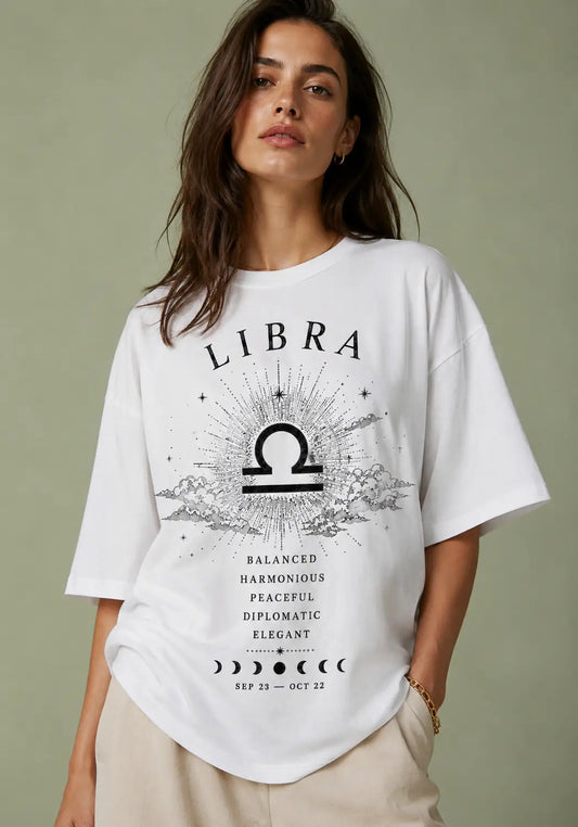 Libra Celestial Balance Oversized T-Shirt