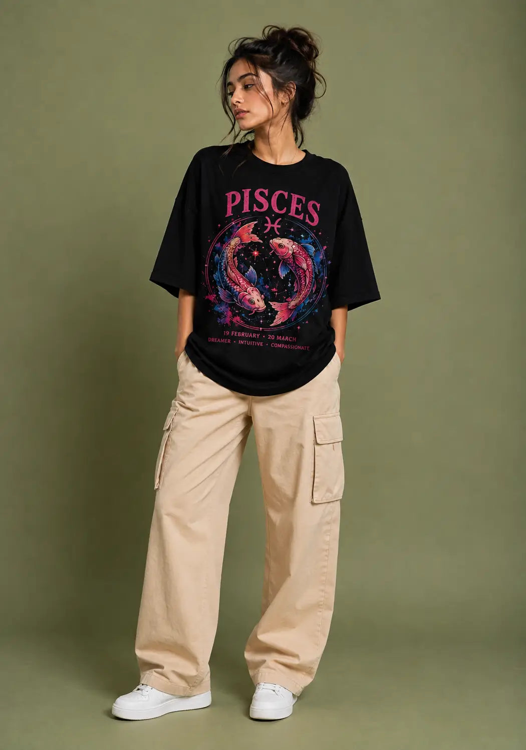 Pisces Zodiac Oversized T-Shirt