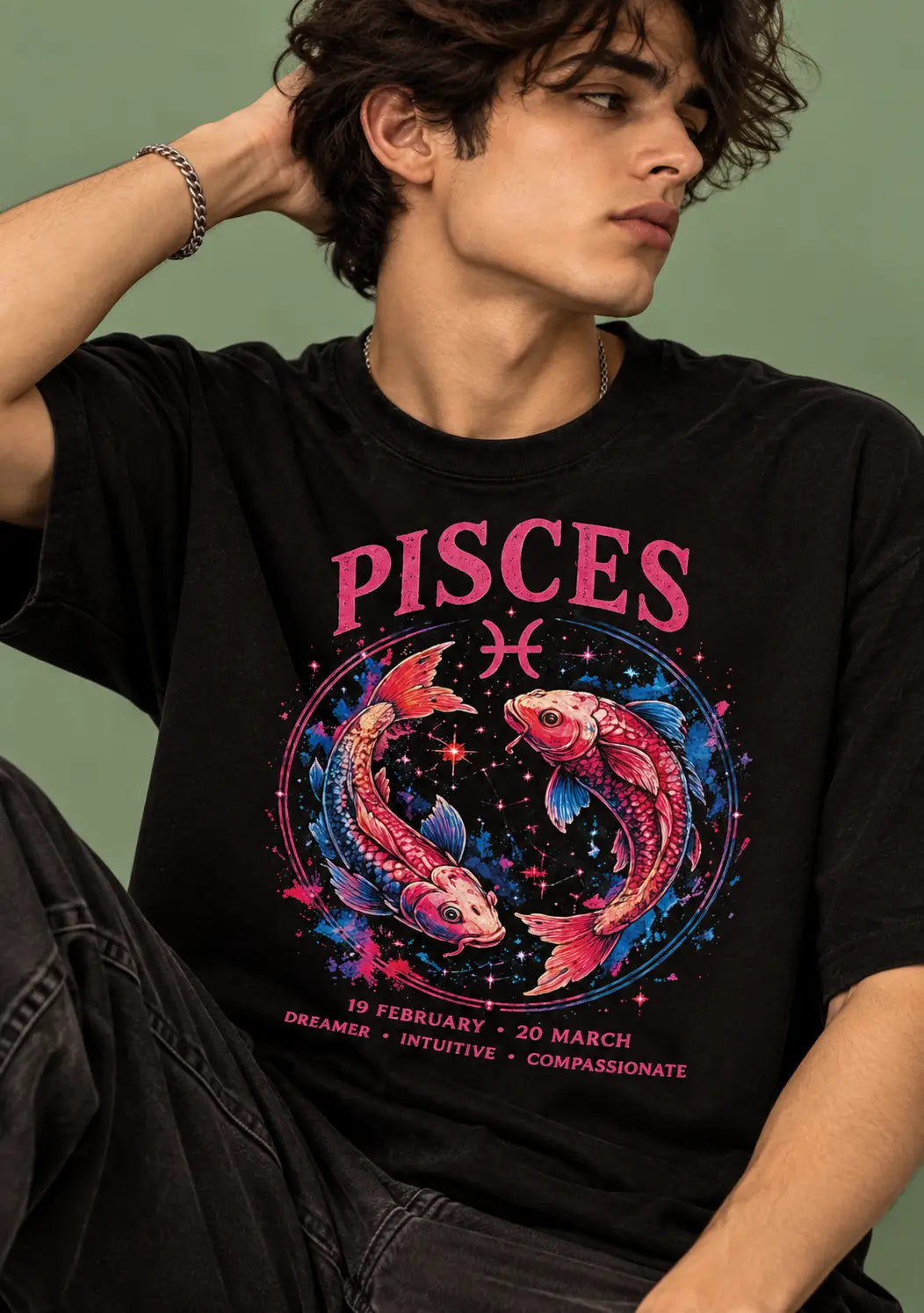 Pisces Zodiac Oversized T-Shirt
