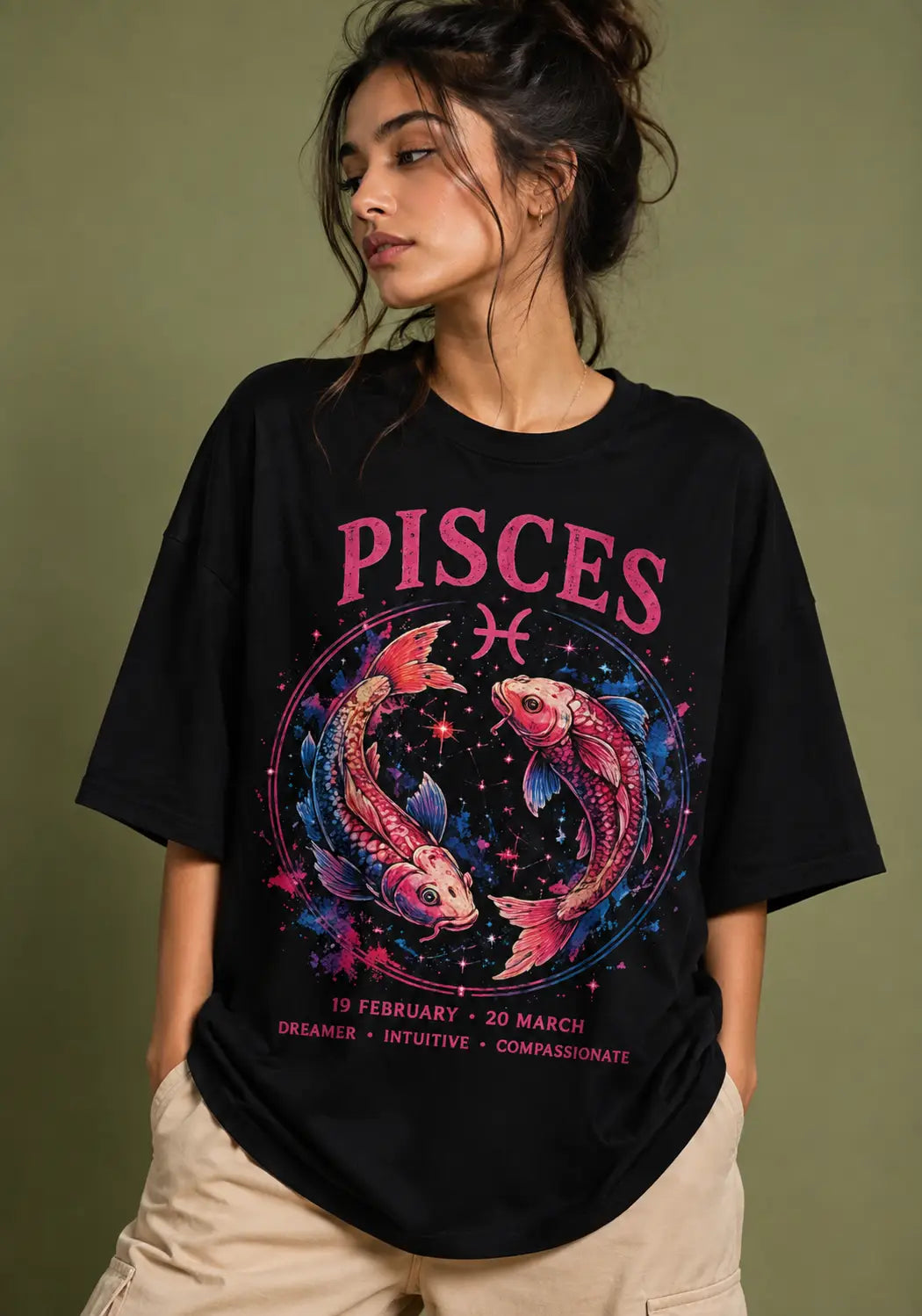 Pisces Zodiac Oversized T-Shirt