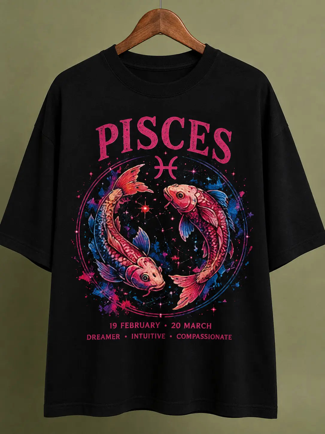 Pisces Zodiac Oversized T-Shirt