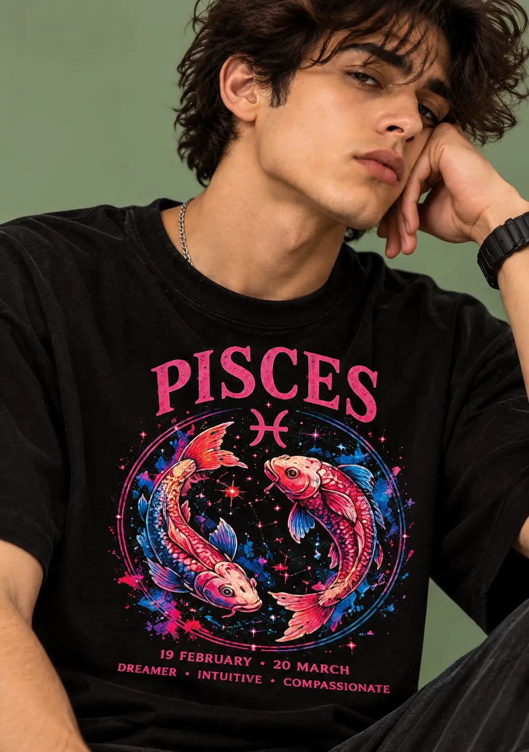 Pisces Zodiac Oversized T-Shirt