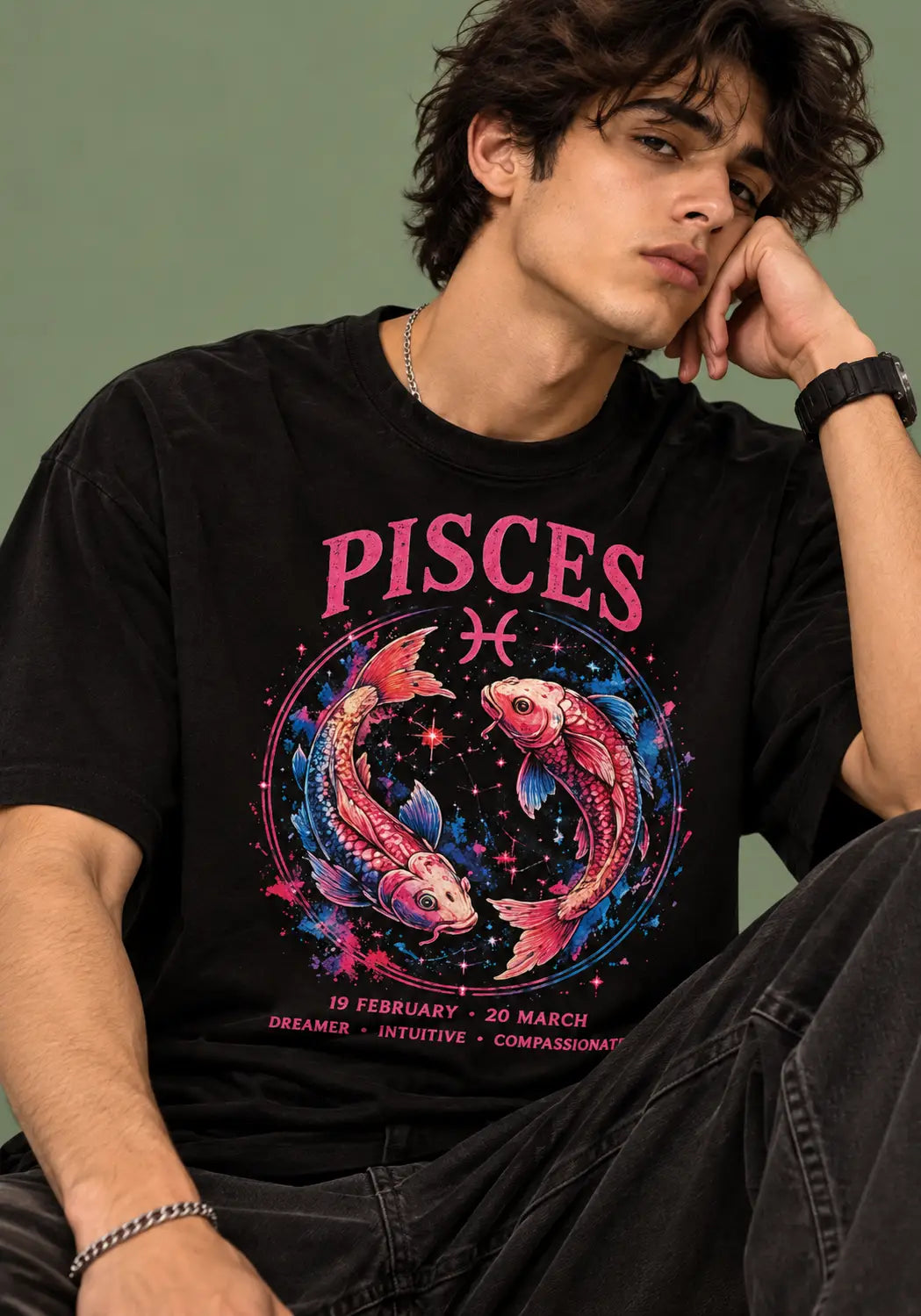 Pisces Zodiac Oversized T-Shirt